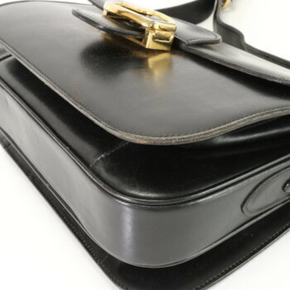 Celine Tote Bag Carriage Leather Shoulder Horse Black EFE - Picture 9 of 14